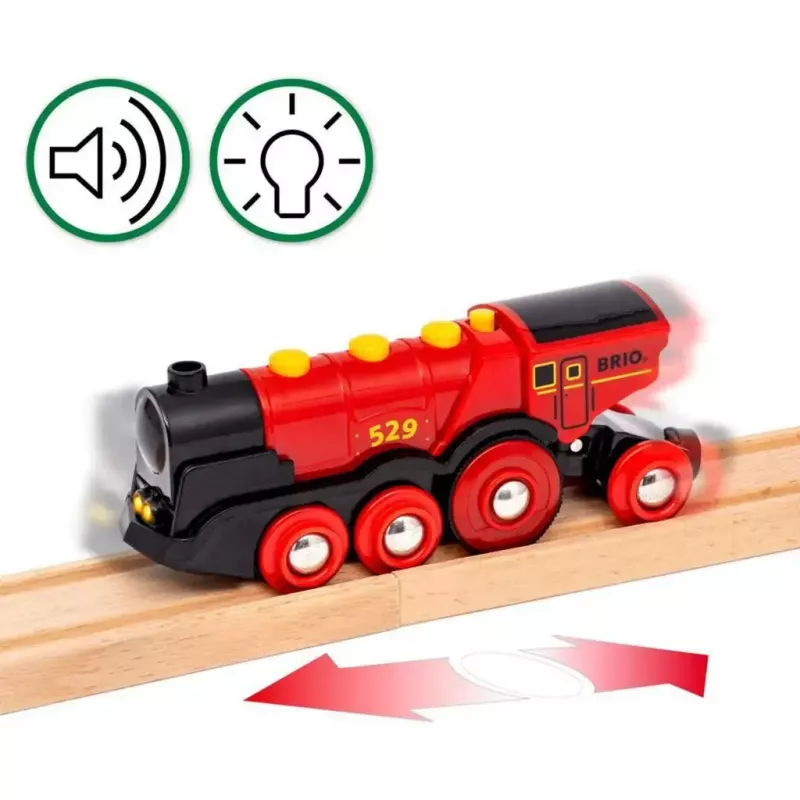 Ravensburger BRIO World Raudonasis Lola ūkio traukinio rinkinys – medinis žaislinis traukinio žaidimų rinkinys