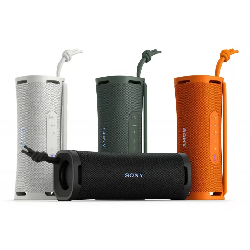 Nešiojamas Bluetooth garsiakalbis Sony ULT FIELD 1 — vieno vamzdelio dizainas, 30 W RMS (20 W žemų dažnių + 10 W aukštų dažnių), IP67, 12 val. baterija, Bluetooth 30 m, juodas