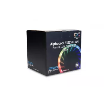 Ventiliatorius Alphacool Eiszyklon Aurora LUX Digital RGB 12 cm permatomas