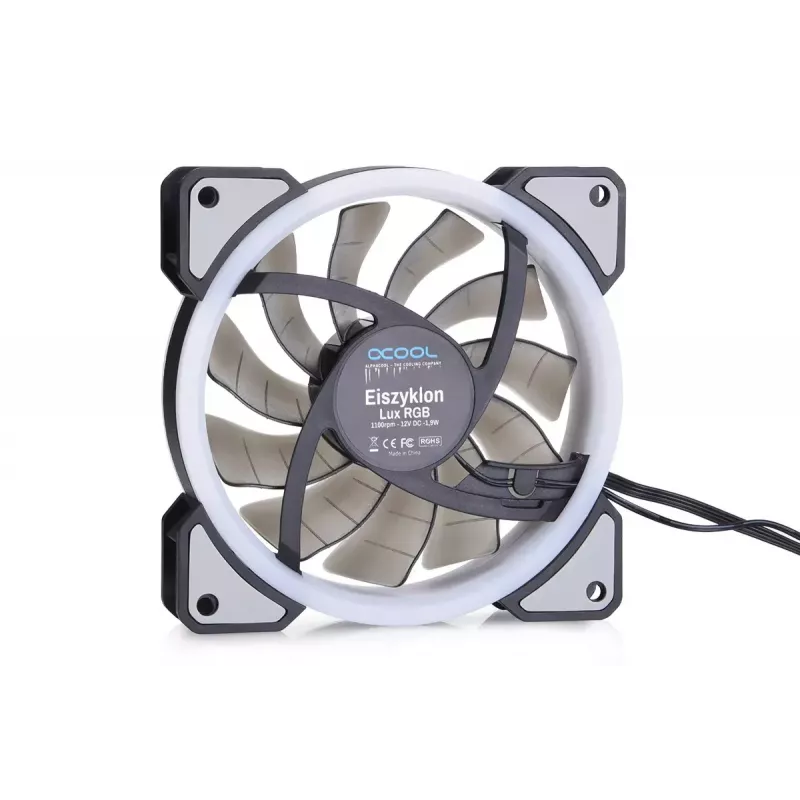 Ventiliatorius Alphacool Eiszyklon Aurora LUX Digital RGB 12 cm permatomas