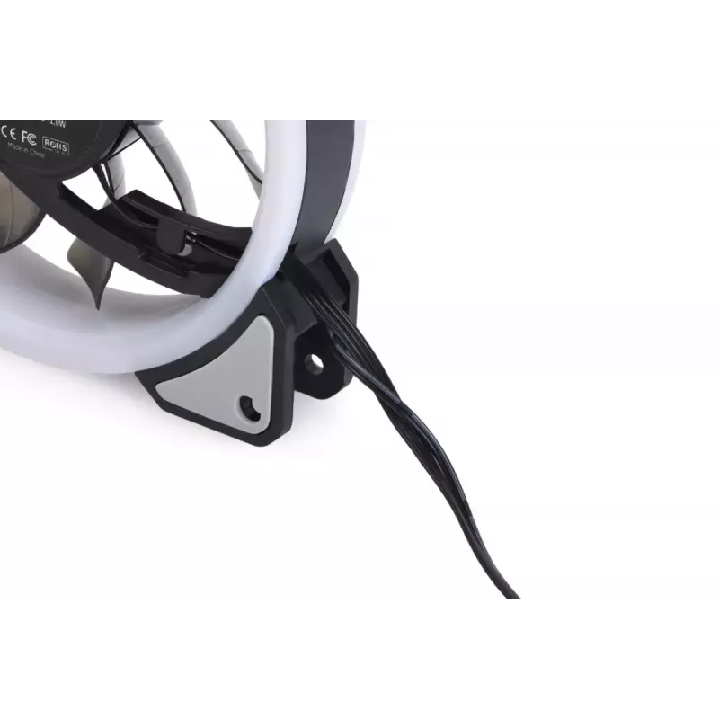 Ventiliatorius Alphacool Eiszyklon Aurora LUX Digital RGB 12 cm permatomas