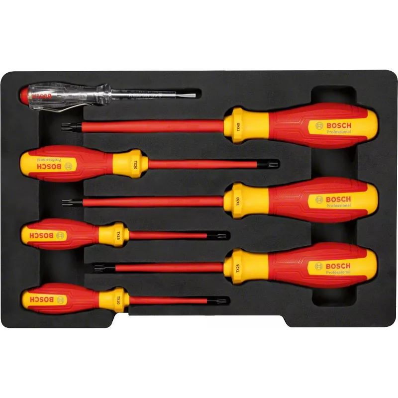 Atsuktuvų rinkinys Bosch 7 dalių VDE su fazės testeriu 1600A02NF8