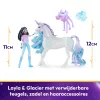 Unicorn Academy, Layla ir Glacier su 2 priedais ir plaukų formavimo įrankiu, lėlės ir vienaragio žaislai mergaitėms nuo 4 metų