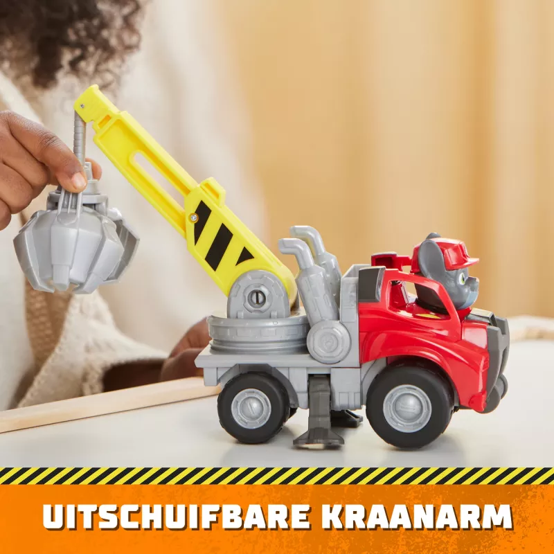 Rubble & Crew, Charger kraninis griebtuvas sunkvežimis su judamomis dalimis ir kolekcionuojama veiksmo figūrėle, žaislai vaikams nuo 3 metų