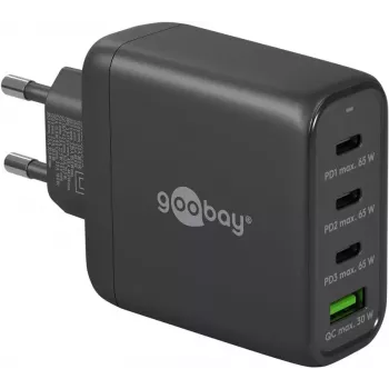 Goobay Charger 64819 AC greitas įkrovimas patalpoje juodas 3 USB Type-C