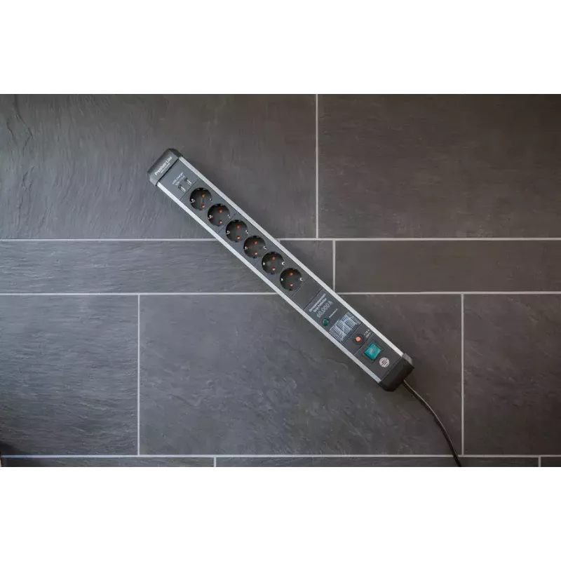 Maitinimo ilgintuvas Brennenstuhl 1391010610 3m 6 kintamosios srovės lizdų vidaus naudojimui juodas sidabrinis