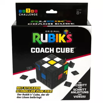 Rubik’s Coach Cube, Išmokite išspręsti 3x3 kubą su lipdukais, vadovu ir vaizdo įrašais | Streso malšinimo fidget žaislas | Suaugusiųjų fidget kubas | Nuo 8 metų