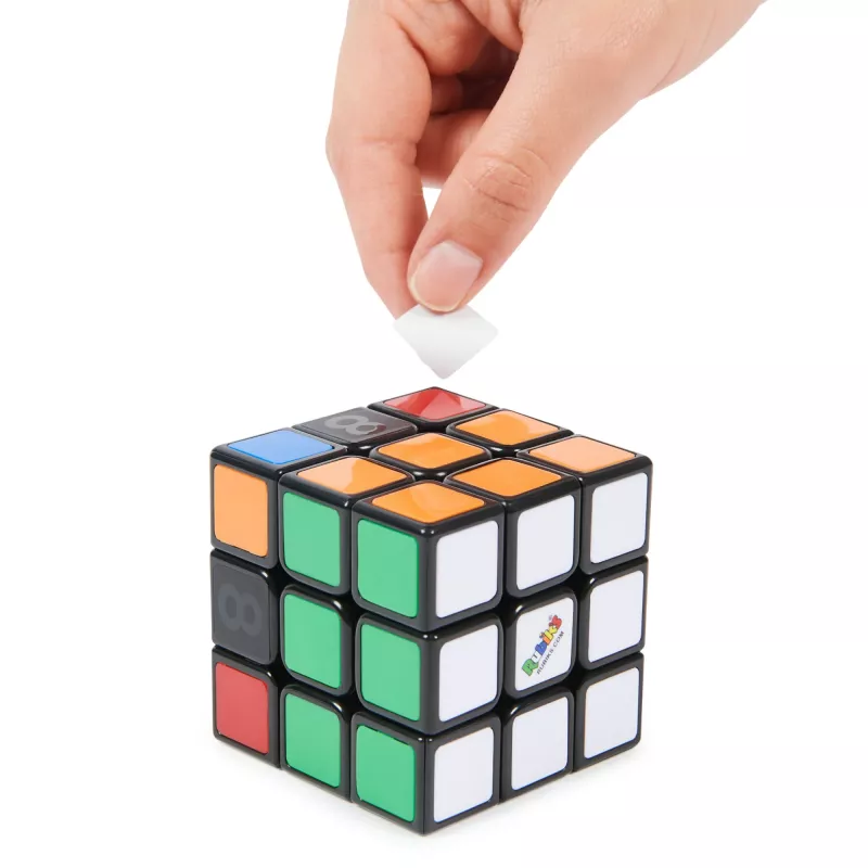 Rubik’s Coach Cube, Išmokite išspręsti 3x3 kubą su lipdukais, vadovu ir vaizdo įrašais | Streso malšinimo fidget žaislas | Suaugusiųjų fidget kubas | Nuo 8 metų