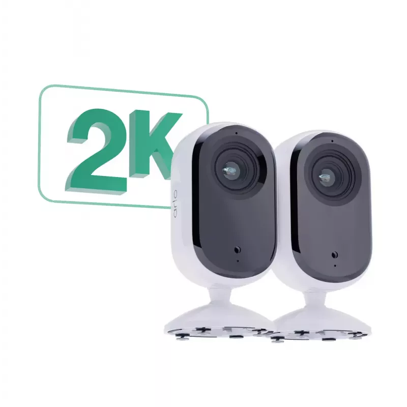 Arlo Essential 2K vidaus apsaugos kamera, 2 vnt. rinkinys, belaidė, vidaus