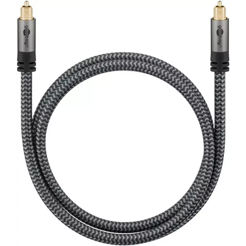 Skaitmeninis optinis garso kabelis WENTRONIC Goobay 65305 TOSLINK į TOSLINK 2 m, varis, auksuoti kontaktai, juoda/sidabrinė