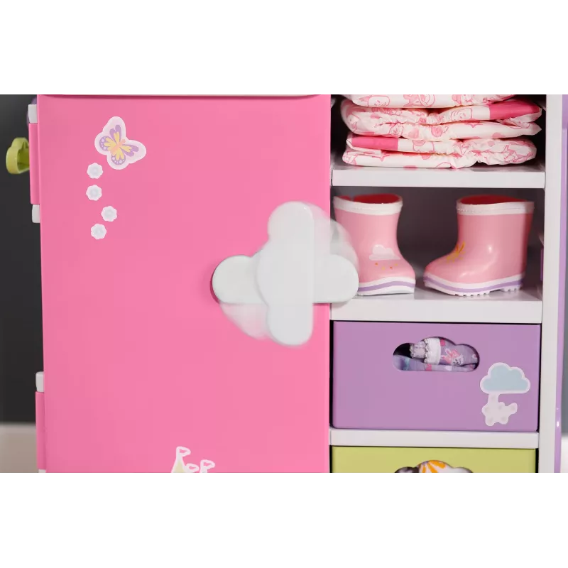 Lėlių spinta zapf creation BABY born Rainbow Wardrobe — lėlėms, šviesos efektai, reikia 3×AAA baterijų, rekomenduojamas amžius 3+