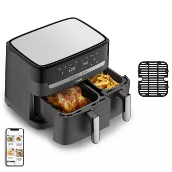 Tefal Dual Easy Fry & Grill EY905B Double 8,3 L atskirai stovintis 2700 W karšto oro gruzdintuvė pilka