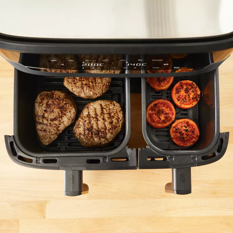 Tefal Dual Easy Fry & Grill EY905B Double 8,3 L atskirai stovintis 2700 W karšto oro gruzdintuvė pilka