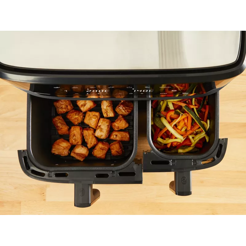 Tefal Dual Easy Fry & Grill EY905B Double 8,3 L atskirai stovintis 2700 W karšto oro gruzdintuvė pilka