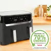 Tefal Dual Easy Fry & Grill EY905B Double 8,3 L atskirai stovintis 2700 W karšto oro gruzdintuvė pilka