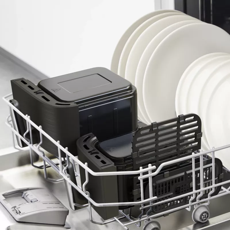 Tefal Dual Easy Fry & Grill EY905B Double 8,3 L atskirai stovintis 2700 W karšto oro gruzdintuvė pilka
