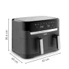 Tefal Dual Easy Fry & Grill EY905B Double 8,3 L atskirai stovintis 2700 W karšto oro gruzdintuvė pilka