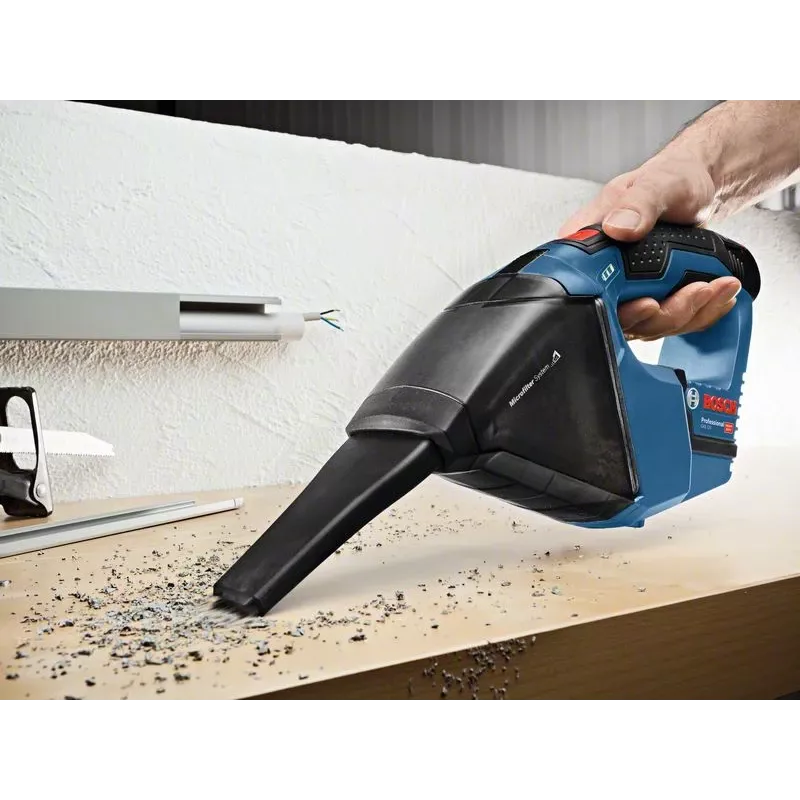 Bosch GAS 12V Professional rankinis dulkių siurblys juoda, mėlyna, raudona be maišelio