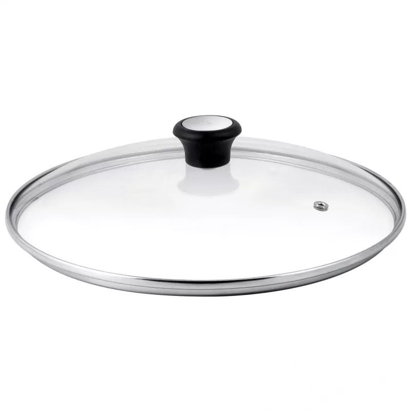 Tefal 28097912 keptuvės dangtis Apvalus Juoda, Plieno, Skaidri