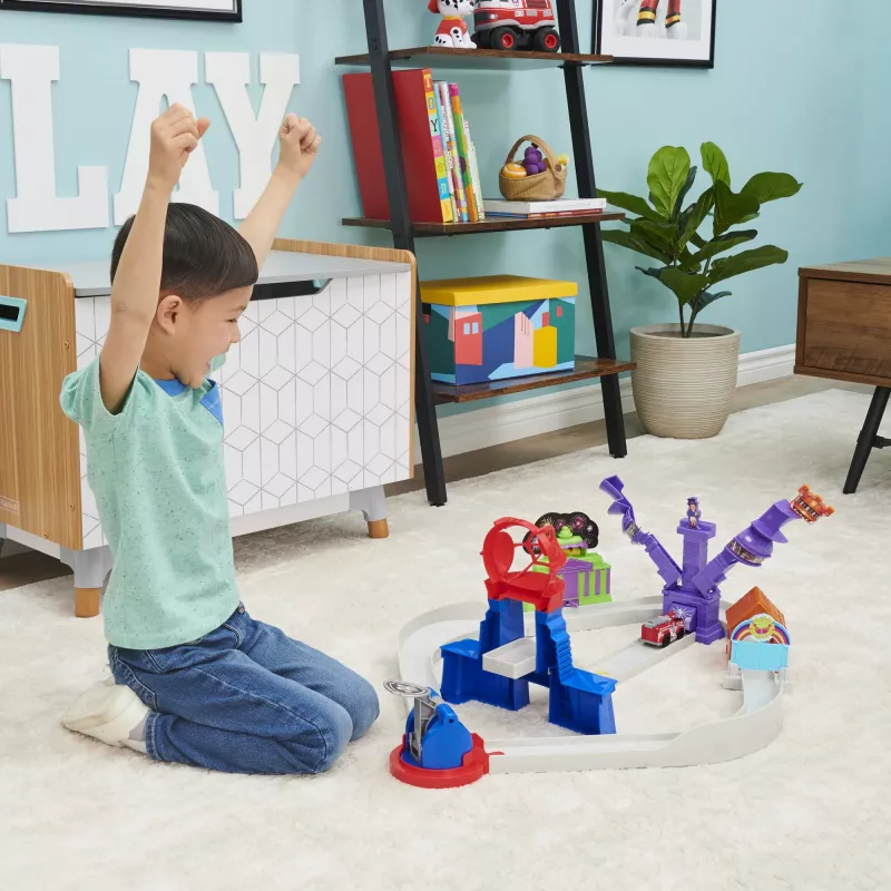 PAW Patrol, True Metal Total City Rescue Movie Track Set su išskirtine Marshall transporto priemone, mastelis 1:55, žaislai vaikams nuo 3 metų