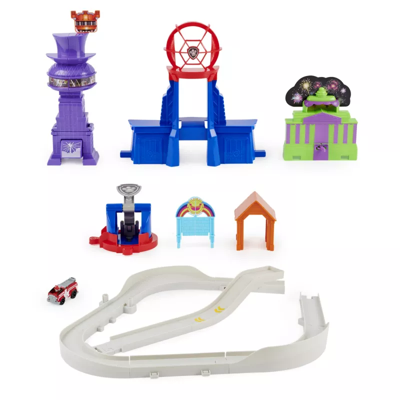 PAW Patrol, True Metal Total City Rescue Movie Track Set su išskirtine Marshall transporto priemone, mastelis 1:55, žaislai vaikams nuo 3 metų