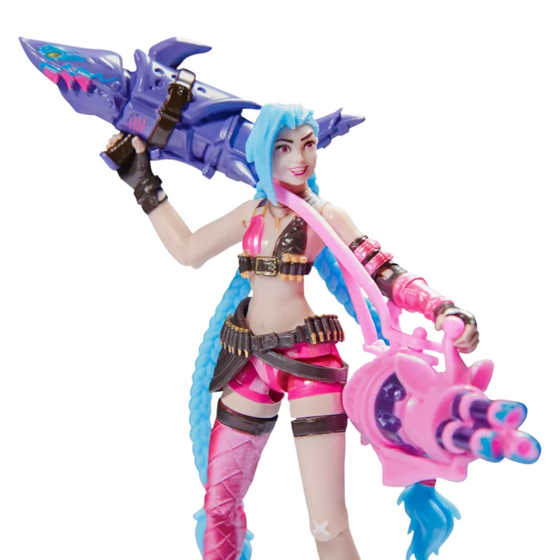 League of Legends, Dviejų miestų rinkinys su išskirtinėmis Jinx, Heimerdinger, Vi, Caitlyn ir Ekko, 10 cm kolekcionuojamos figūrėlės, priedai, nuo 12 metų