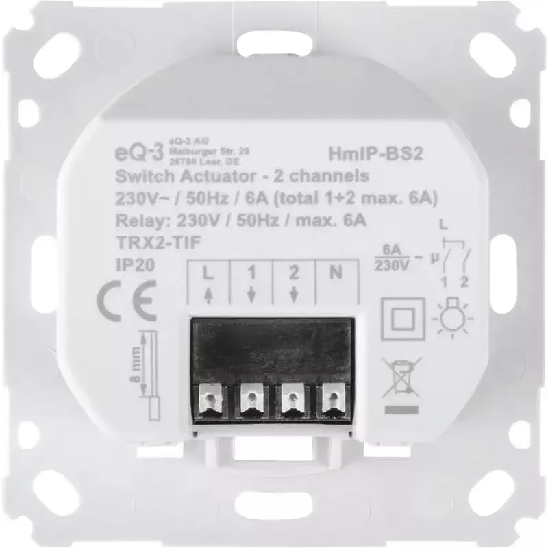 Perjungimo pavara Homematic IP 156757A0 — 230 V kintamoji srovė, 1380 W, 868,6 MHz
