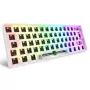 Kompaktiška 60 % laidinė klaviatūra Sharkoon SKILLER SGK50 S4 — QWERTY vokiškas išdėstymas, RGB apšvietimas, USB, 1,5 m kabelis, balta