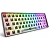 Mechaninė kompaktiška 60% klaviatūra Sharkoon SKILLER SGK50 S4 — laidinė USB, QWERTY vokiškas išdėstymas, RGB apšvietimas, 1,5 m laidas, juoda