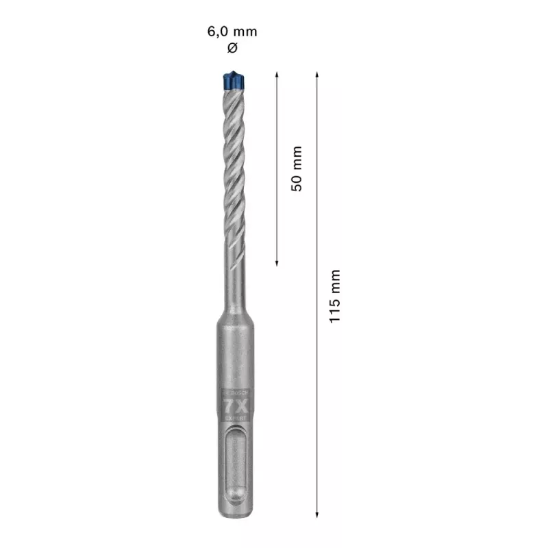 Grąžtas Bosch SDS plus-7X 6mm 115mm