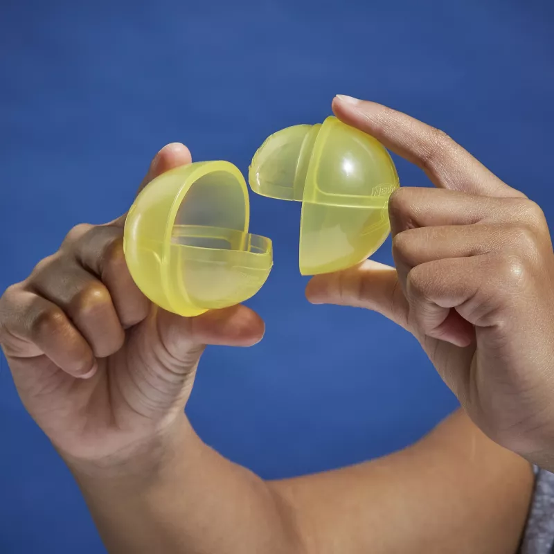 Vandens balionai HASBRO Nerf Super Soaker Hydro Balls — įmontuota vandens talpa, 6 vnt., plastikiniai, mėlyni/geltoni, amžius 6+