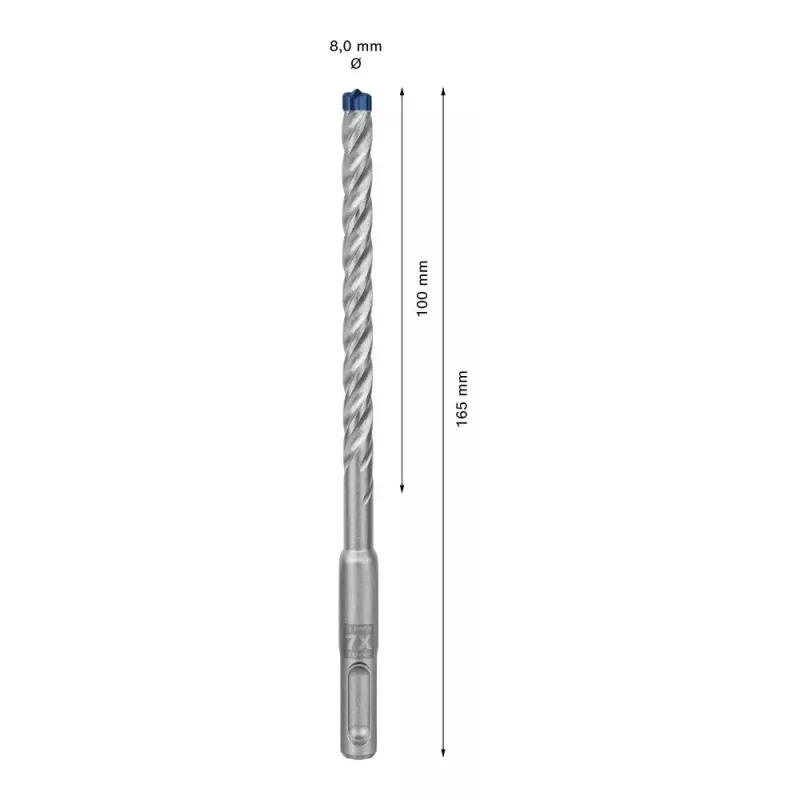 Grąžtas Bosch SDS plus-7X 8mm 165mm