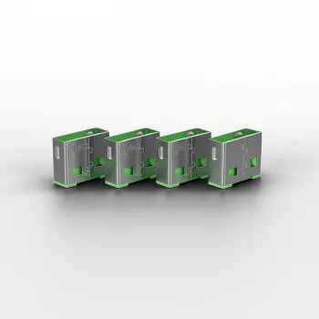 Lindy USB prievado blokatorius (be rakto) - 10 vnt. pakuotė, spalvos kodas: Žalia