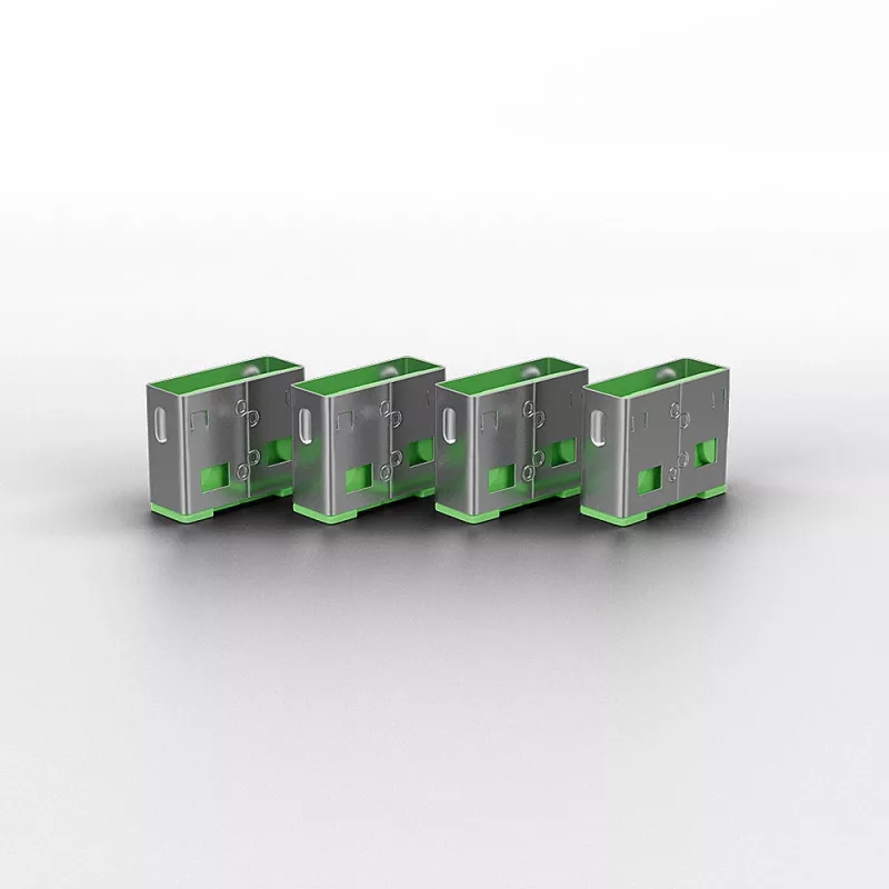 Lindy USB prievado blokatorius (be rakto) - 10 vnt. pakuotė, spalvos kodas: Žalia