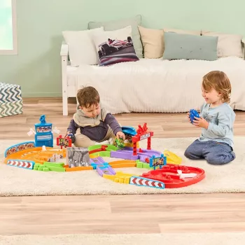 Žaislinis RC automobilių lenktynių takelis VTech Tut Tut Baby Flitzer – interaktyvus stumiamo ir važiuojamo transporto priemonių rinkinys