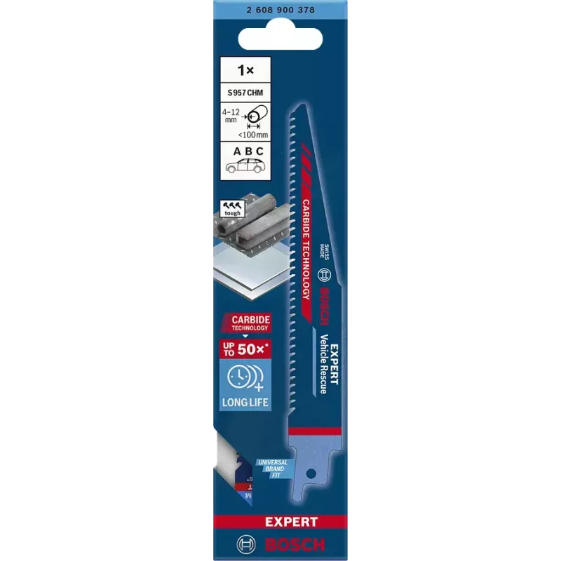 Bosch 2 608 900 378 siaurapjūklio / slankiojo pjūklo / atbulinio pjūklo geležtė Atbulinio pjūklo geležtė Anglinis plienas (HCS) 1 vnt.