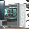 Mini Tower PC Aerocool D301A Juoda Wood ATX maitinimo šaltinis