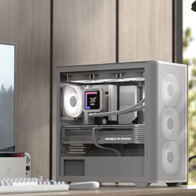 Mini Tower PC Aerocool D301A Juoda Wood ATX maitinimo šaltinis
