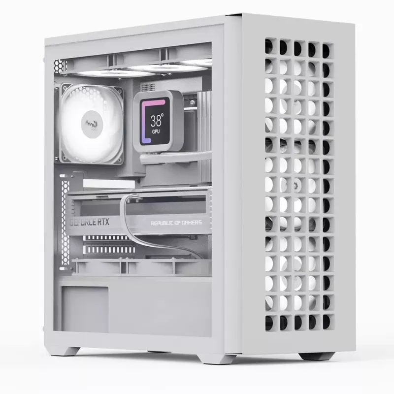 Aerocool D502A Midi Tower baltas
