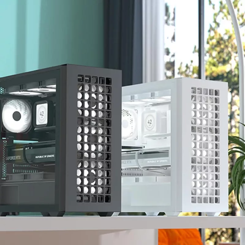 Aerocool D502A Midi Tower baltas