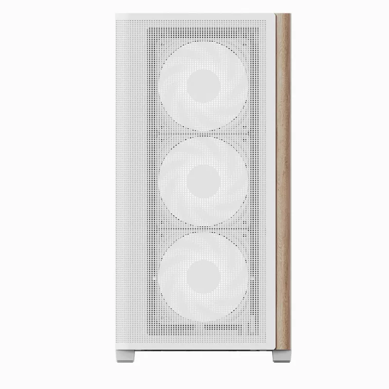 Aerocool D301A Mini Tower balta, medžio detalėmis