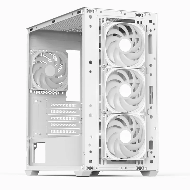 Aerocool D301A Mini Tower balta, medžio detalėmis