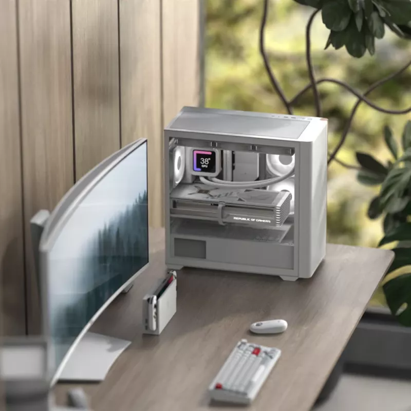 Aerocool D301A Mini Tower balta, medžio detalėmis