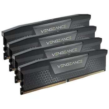 CORSAIR atmintinė 64 GB - DDR5 (4x16 GB) DRAM 6400 MT/s CL32 atminties rinkinys - juoda Vengeance