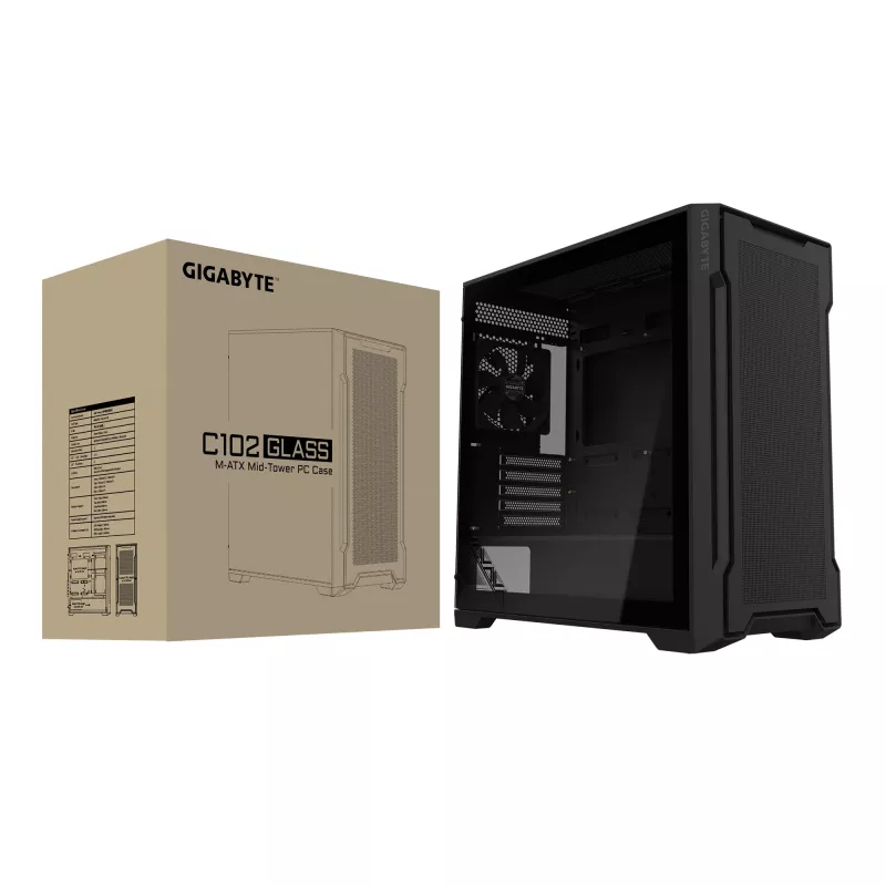 GIGABYTE C102 GLASS Midi Tower juoda