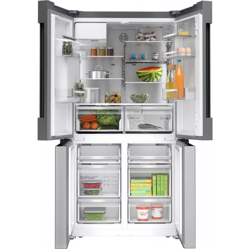 Bosch Serie 6 KFI96APEA šaldytuvas-šaldiklis „Side-by-Side“ laisvai statomas 574 l šlifuoto plieno