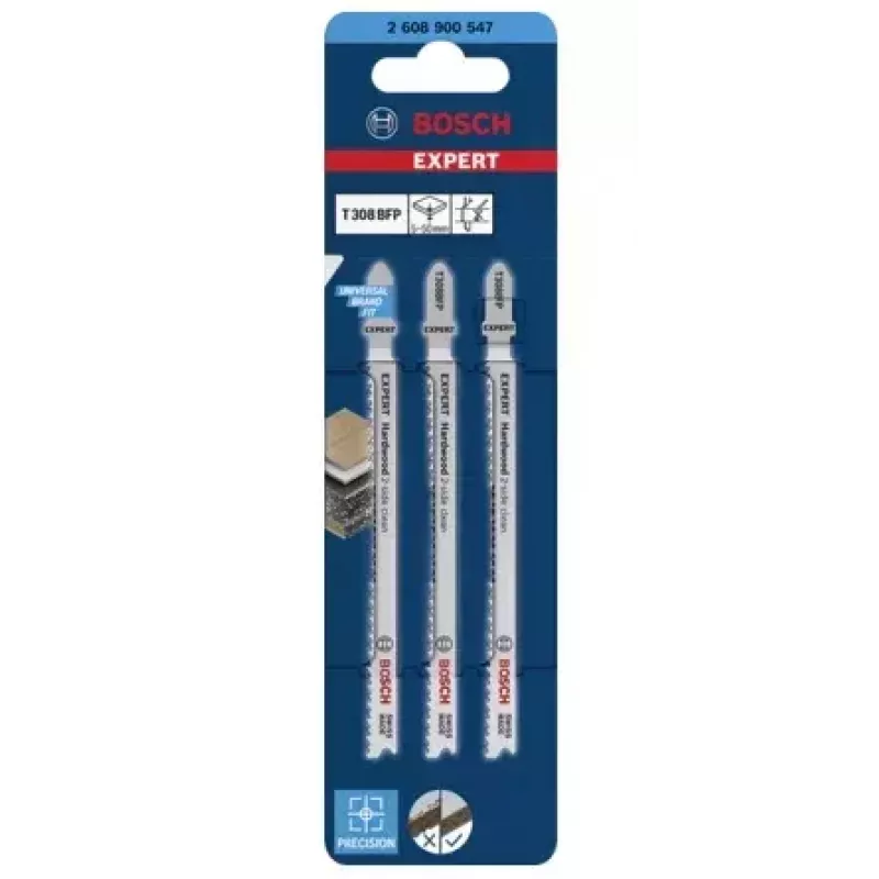 Bosch T 308 BFP Siaurpjūklo peiliukas, bimetalinis, 3 vnt.