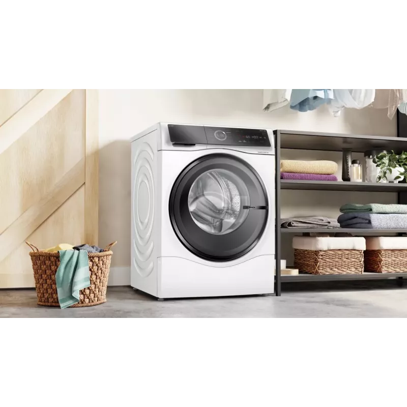 Bosch Serie 8 WNC254A40 skalbyklė-džiovyklė Laisvai pastatoma Pakrovimas iš priekio Balta