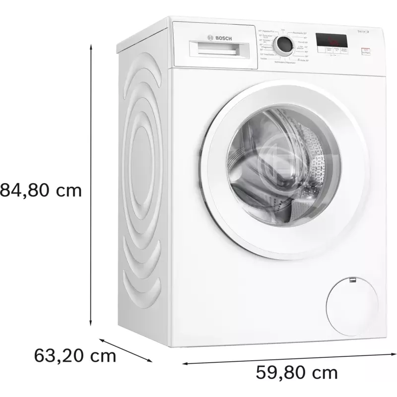 Bosch Serie 2 WGE02420 skalbimo mašina su priekine įkrova 7 kg 1351 aps./min Balta