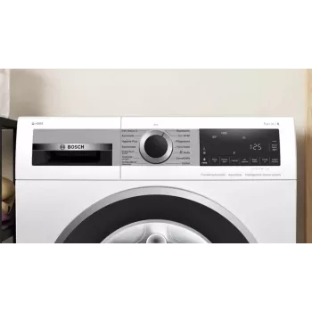 Bosch Serie 6 WGG244F40 skalbimo mašina su priekiniu pakrovimu, 9 kg, 1351 aps./min., i-DOS, balta/juoda